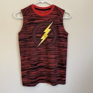 The Flash Red Tank Top Boys Youth Size Large 10/12‎ Logo Sleeveless